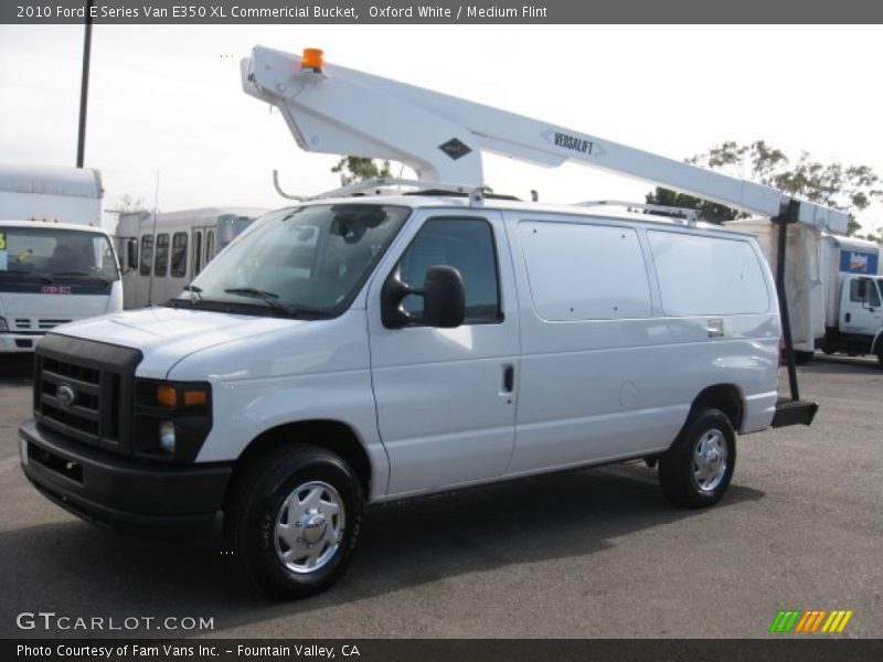 Oxford White / Medium Flint 2010 Ford E Series Van E350 XL Commericial Bucket