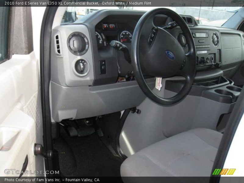 Oxford White / Medium Flint 2010 Ford E Series Van E350 XL Commericial Bucket