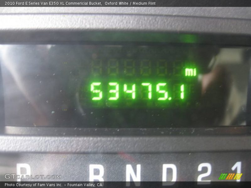 Oxford White / Medium Flint 2010 Ford E Series Van E350 XL Commericial Bucket