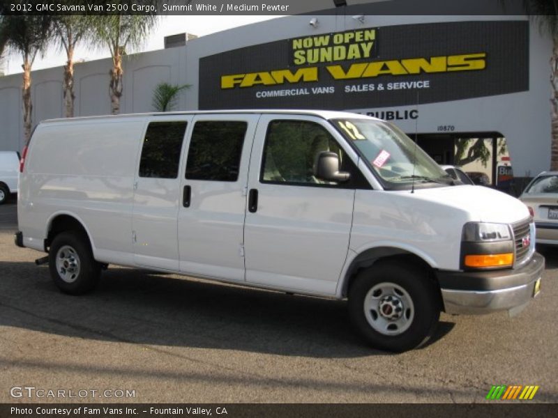 Summit White / Medium Pewter 2012 GMC Savana Van 2500 Cargo