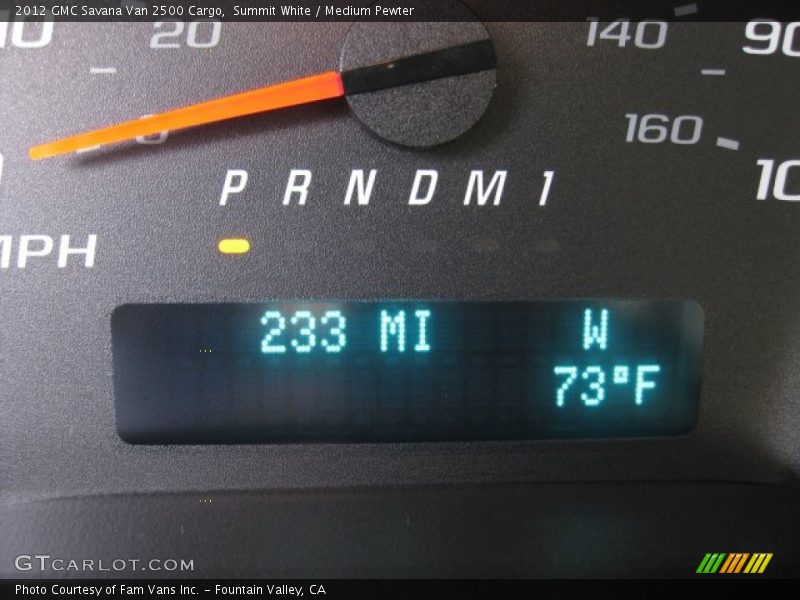 Summit White / Medium Pewter 2012 GMC Savana Van 2500 Cargo