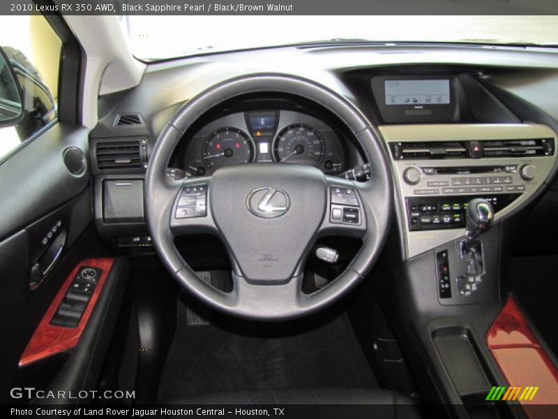 Black Sapphire Pearl / Black/Brown Walnut 2010 Lexus RX 350 AWD