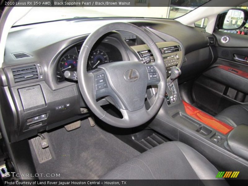 Black Sapphire Pearl / Black/Brown Walnut 2010 Lexus RX 350 AWD
