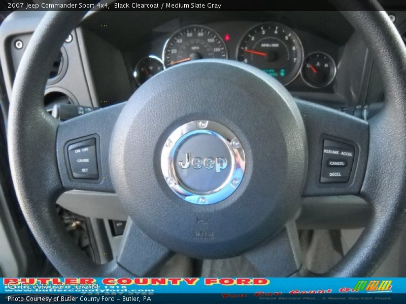 Black Clearcoat / Medium Slate Gray 2007 Jeep Commander Sport 4x4