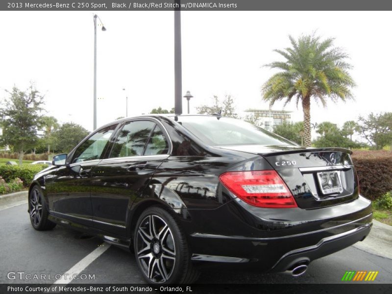 Black / Black/Red Stitch w/DINAMICA Inserts 2013 Mercedes-Benz C 250 Sport