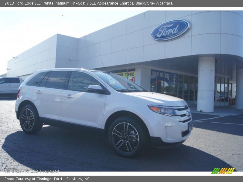White Platinum Tri-Coat / SEL Appearance Charcoal Black/Gray Alcantara 2013 Ford Edge SEL