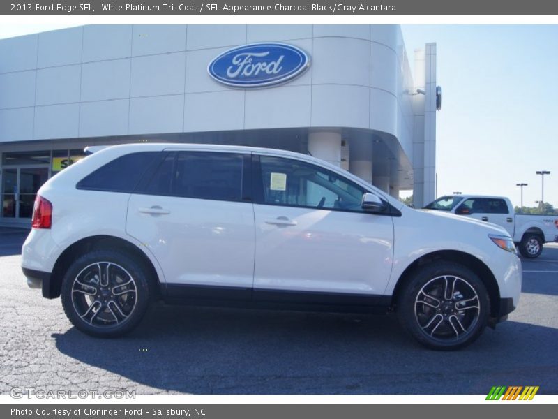 White Platinum Tri-Coat / SEL Appearance Charcoal Black/Gray Alcantara 2013 Ford Edge SEL