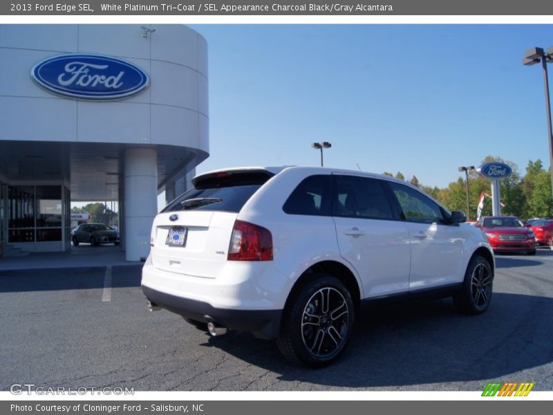 White Platinum Tri-Coat / SEL Appearance Charcoal Black/Gray Alcantara 2013 Ford Edge SEL