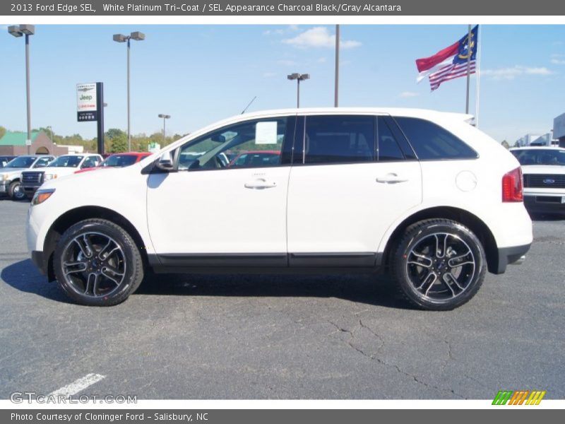White Platinum Tri-Coat / SEL Appearance Charcoal Black/Gray Alcantara 2013 Ford Edge SEL