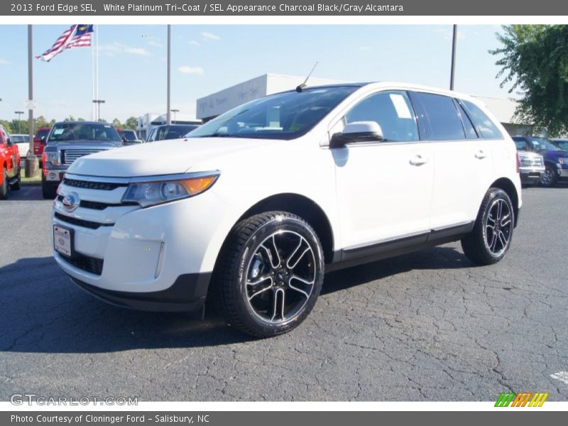 White Platinum Tri-Coat / SEL Appearance Charcoal Black/Gray Alcantara 2013 Ford Edge SEL