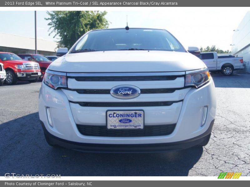 White Platinum Tri-Coat / SEL Appearance Charcoal Black/Gray Alcantara 2013 Ford Edge SEL