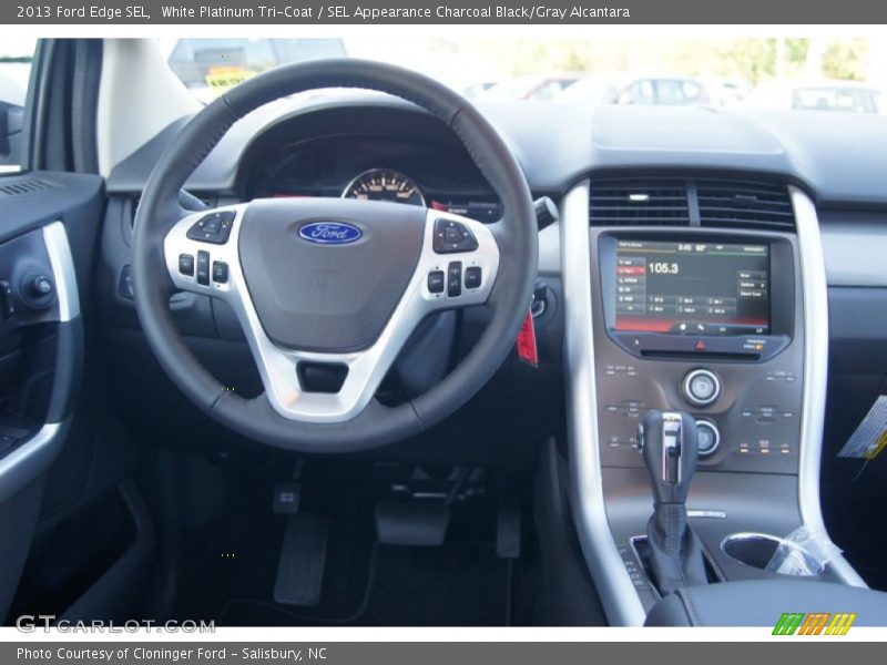 White Platinum Tri-Coat / SEL Appearance Charcoal Black/Gray Alcantara 2013 Ford Edge SEL