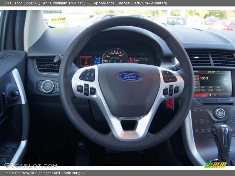 White Platinum Tri-Coat / SEL Appearance Charcoal Black/Gray Alcantara 2013 Ford Edge SEL