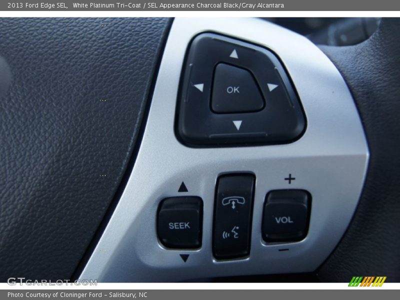 White Platinum Tri-Coat / SEL Appearance Charcoal Black/Gray Alcantara 2013 Ford Edge SEL