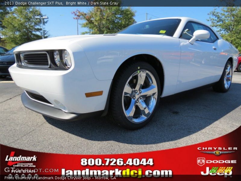 Bright White / Dark Slate Gray 2013 Dodge Challenger SXT Plus