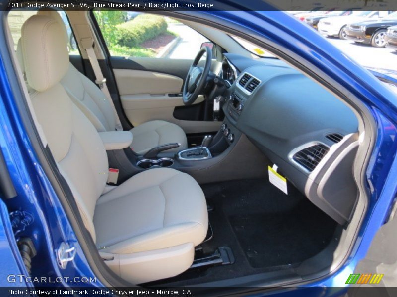Blue Streak Pearl / Black/Light Frost Beige 2013 Dodge Avenger SE V6