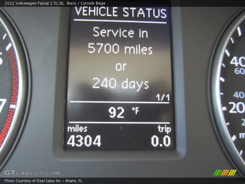 Black / Cornsilk Beige 2012 Volkswagen Passat 2.5L SE