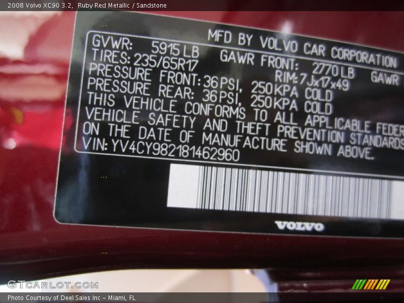Ruby Red Metallic / Sandstone 2008 Volvo XC90 3.2