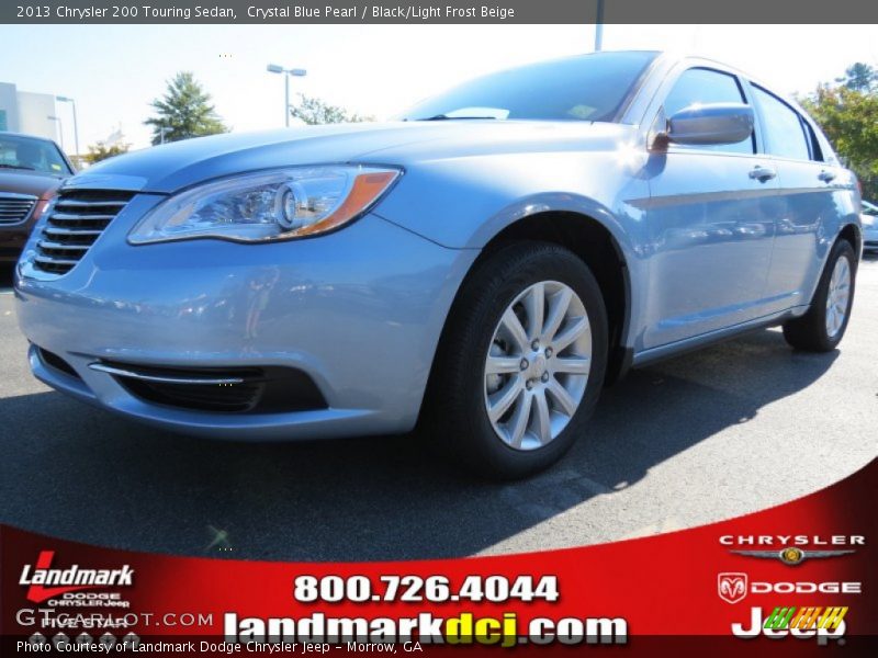 Crystal Blue Pearl / Black/Light Frost Beige 2013 Chrysler 200 Touring Sedan