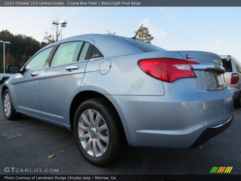 Crystal Blue Pearl / Black/Light Frost Beige 2013 Chrysler 200 Limited Sedan