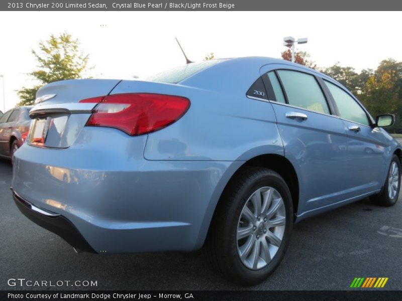 Crystal Blue Pearl / Black/Light Frost Beige 2013 Chrysler 200 Limited Sedan
