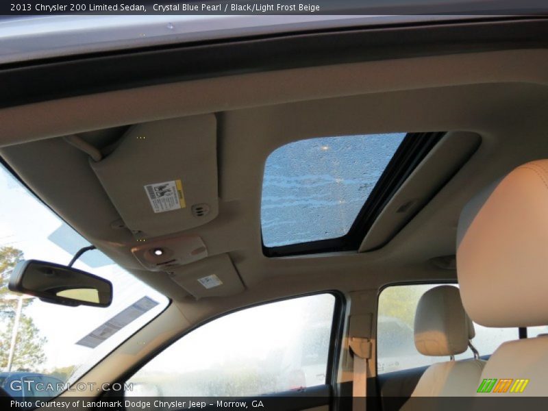 Crystal Blue Pearl / Black/Light Frost Beige 2013 Chrysler 200 Limited Sedan