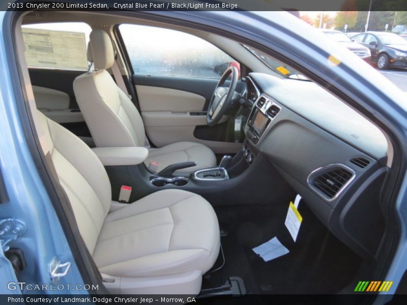 Crystal Blue Pearl / Black/Light Frost Beige 2013 Chrysler 200 Limited Sedan