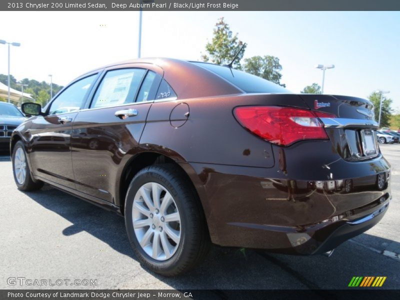 Deep Auburn Pearl / Black/Light Frost Beige 2013 Chrysler 200 Limited Sedan