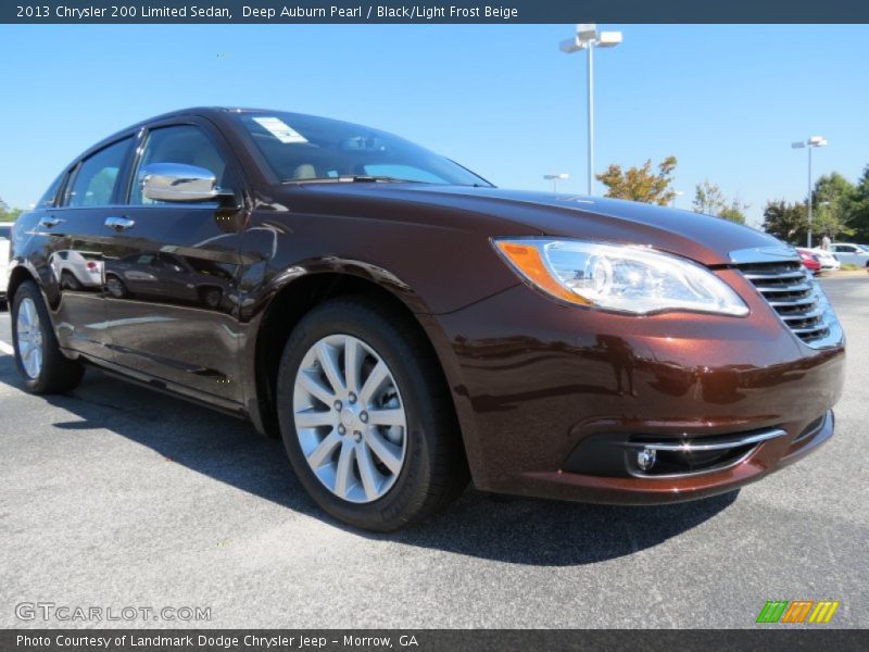 Deep Auburn Pearl / Black/Light Frost Beige 2013 Chrysler 200 Limited Sedan