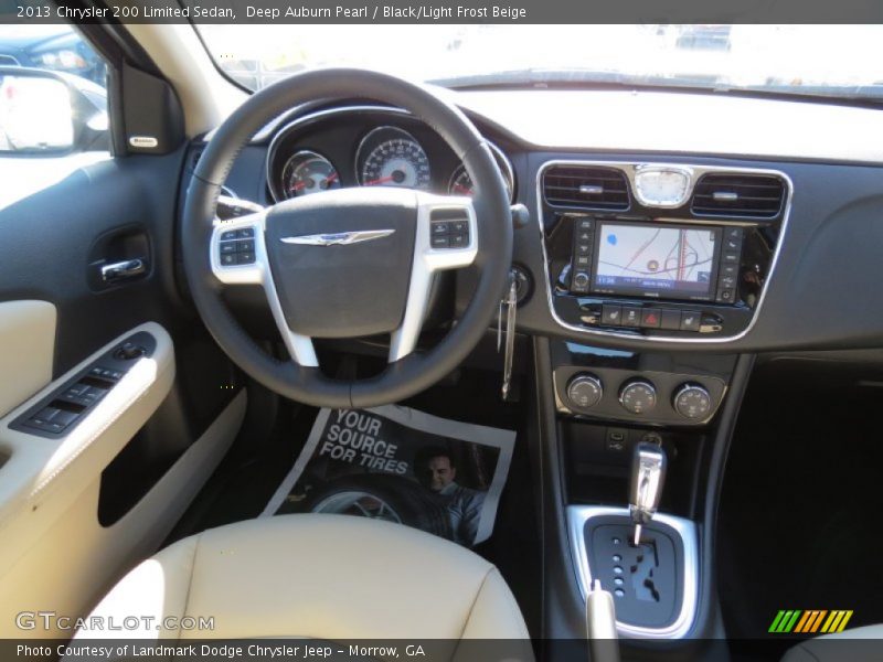 Deep Auburn Pearl / Black/Light Frost Beige 2013 Chrysler 200 Limited Sedan