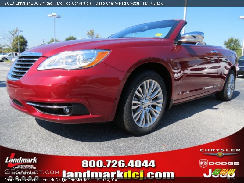 Deep Cherry Red Crystal Pearl / Black 2013 Chrysler 200 Limited Hard Top Convertible