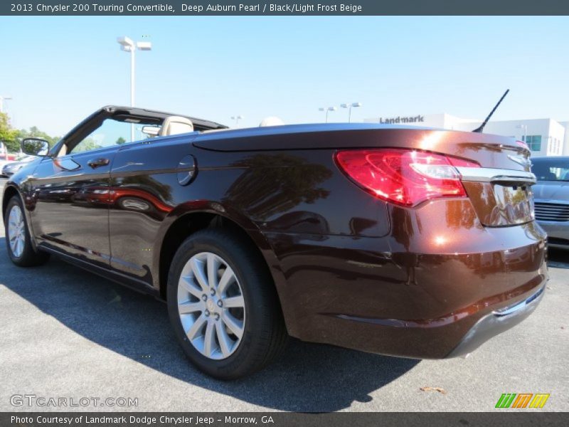 Deep Auburn Pearl / Black/Light Frost Beige 2013 Chrysler 200 Touring Convertible