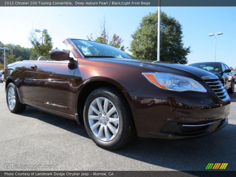 Deep Auburn Pearl / Black/Light Frost Beige 2013 Chrysler 200 Touring Convertible