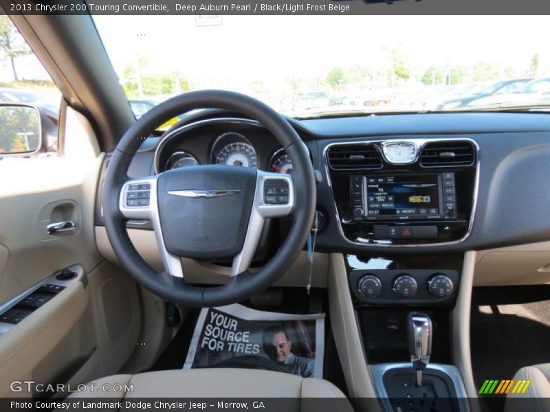 Deep Auburn Pearl / Black/Light Frost Beige 2013 Chrysler 200 Touring Convertible