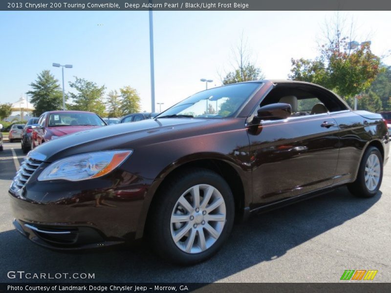 Deep Auburn Pearl / Black/Light Frost Beige 2013 Chrysler 200 Touring Convertible