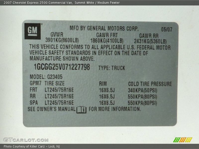 Summit White / Medium Pewter 2007 Chevrolet Express 2500 Commercial Van