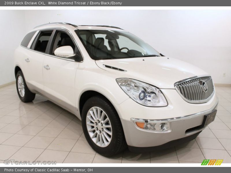 White Diamond Tricoat / Ebony Black/Ebony 2009 Buick Enclave CXL