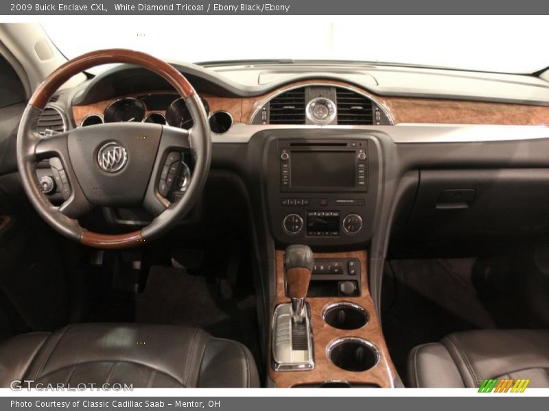 White Diamond Tricoat / Ebony Black/Ebony 2009 Buick Enclave CXL