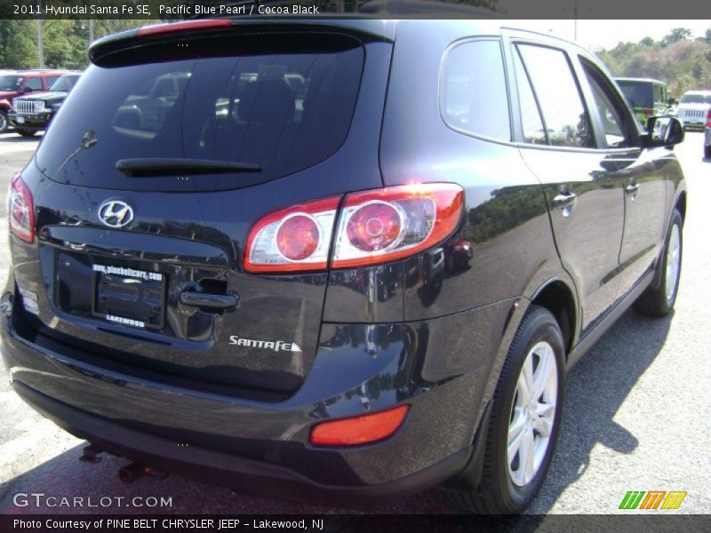 Pacific Blue Pearl / Cocoa Black 2011 Hyundai Santa Fe SE