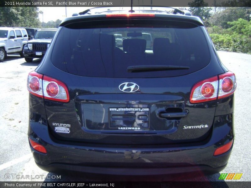 Pacific Blue Pearl / Cocoa Black 2011 Hyundai Santa Fe SE