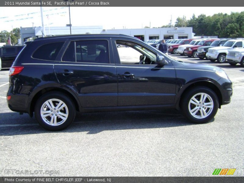 Pacific Blue Pearl / Cocoa Black 2011 Hyundai Santa Fe SE