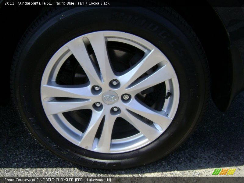 Pacific Blue Pearl / Cocoa Black 2011 Hyundai Santa Fe SE