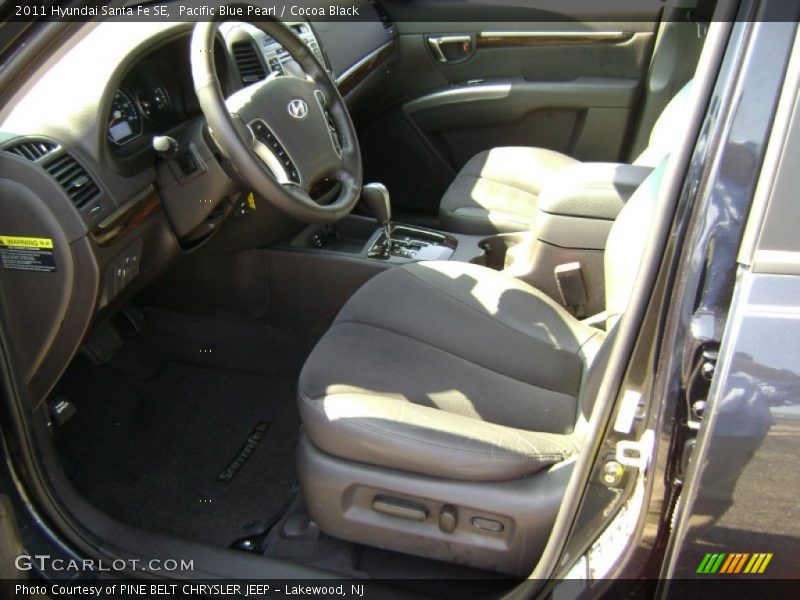 Pacific Blue Pearl / Cocoa Black 2011 Hyundai Santa Fe SE