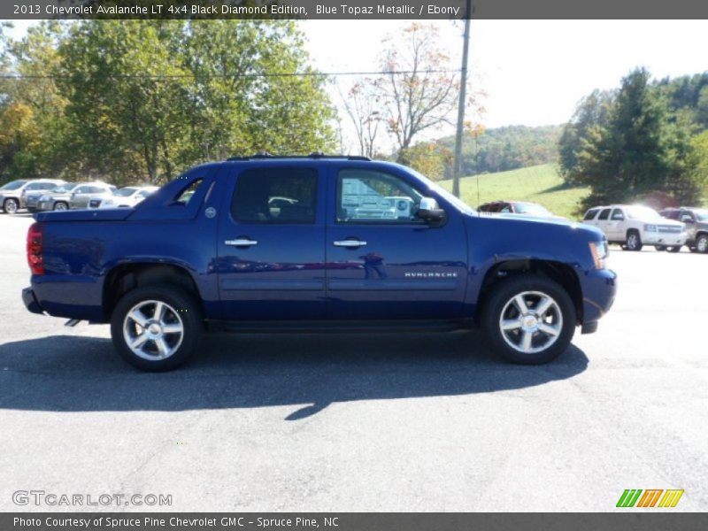 Blue Topaz Metallic / Ebony 2013 Chevrolet Avalanche LT 4x4 Black Diamond Edition