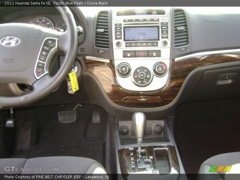 Pacific Blue Pearl / Cocoa Black 2011 Hyundai Santa Fe SE