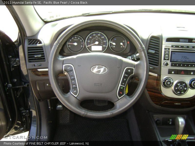 Pacific Blue Pearl / Cocoa Black 2011 Hyundai Santa Fe SE