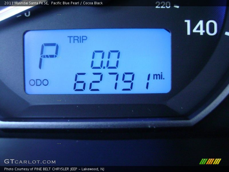 Pacific Blue Pearl / Cocoa Black 2011 Hyundai Santa Fe SE