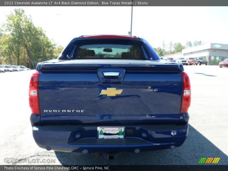 Blue Topaz Metallic / Ebony 2013 Chevrolet Avalanche LT 4x4 Black Diamond Edition