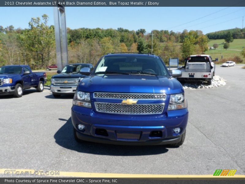 Blue Topaz Metallic / Ebony 2013 Chevrolet Avalanche LT 4x4 Black Diamond Edition