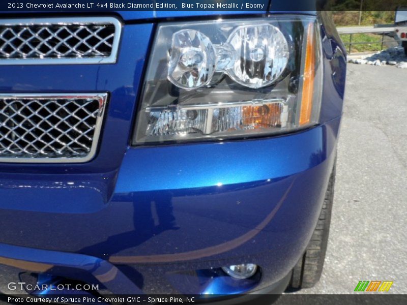 Blue Topaz Metallic / Ebony 2013 Chevrolet Avalanche LT 4x4 Black Diamond Edition